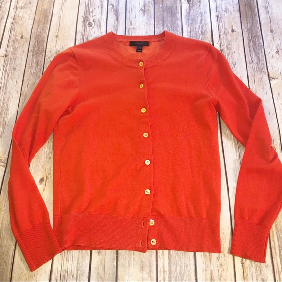 J. Crew Sweaters - J. Crew — Orange Cardigan Sweater size XS